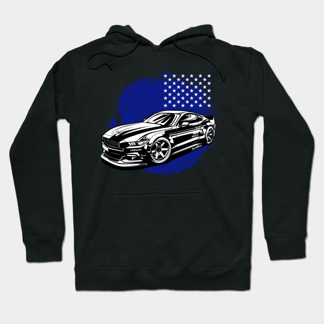 Ford Mustang GT american muscle Hoodie by ASAKDESIGNS